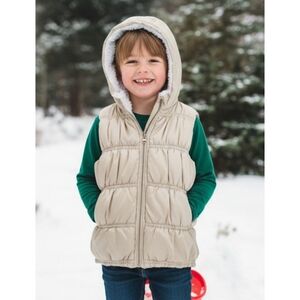 Old Navy Hooded Puffer Vest Gold Size 5T